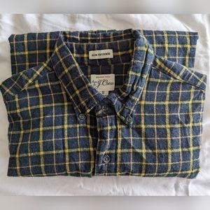 J Crew Slim Untucked brushed twill shirt in Logan Green Navy Heather Plaid